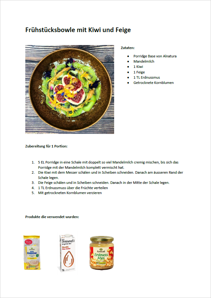 Frühstücksbowle mit Kiwi und Feige